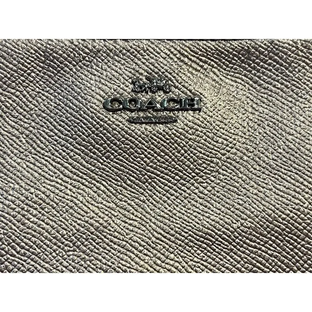 Coach Gold Wristlet Shimmer Glam Small Flat Clutch 6”X4”Party